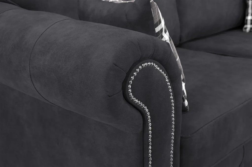 Oakland Chesterfield Sofa Suede 3 Seater and 2 Seater Set