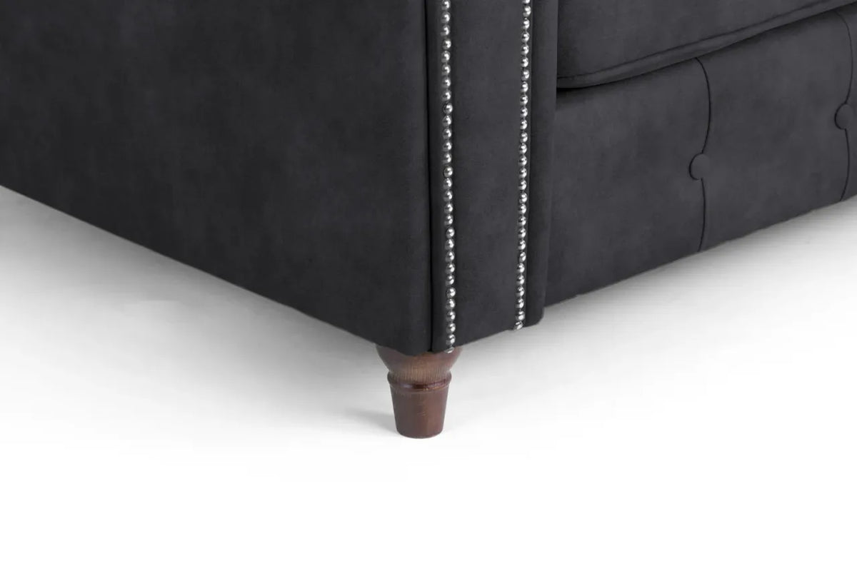 Oakland Chesterfield Sofa Suede 3 Seater and 2 Seater Set