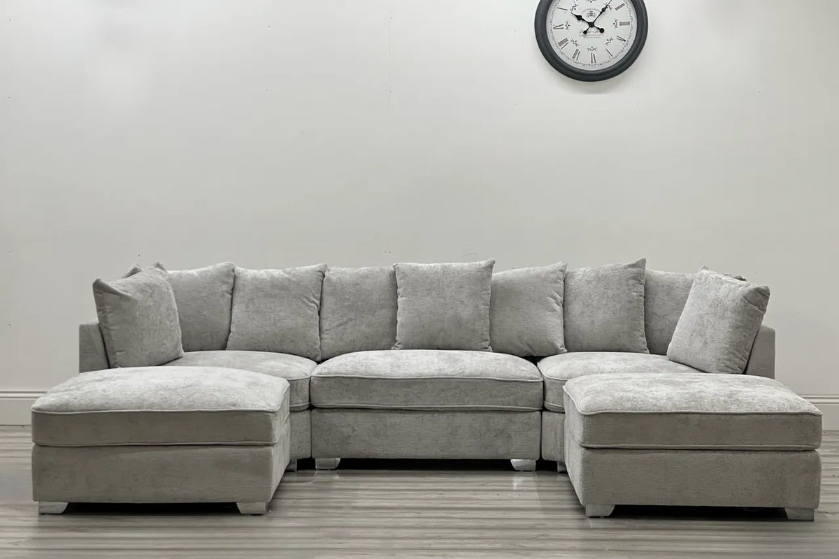 Belgravia U Shape Beige Fabric Sofa
