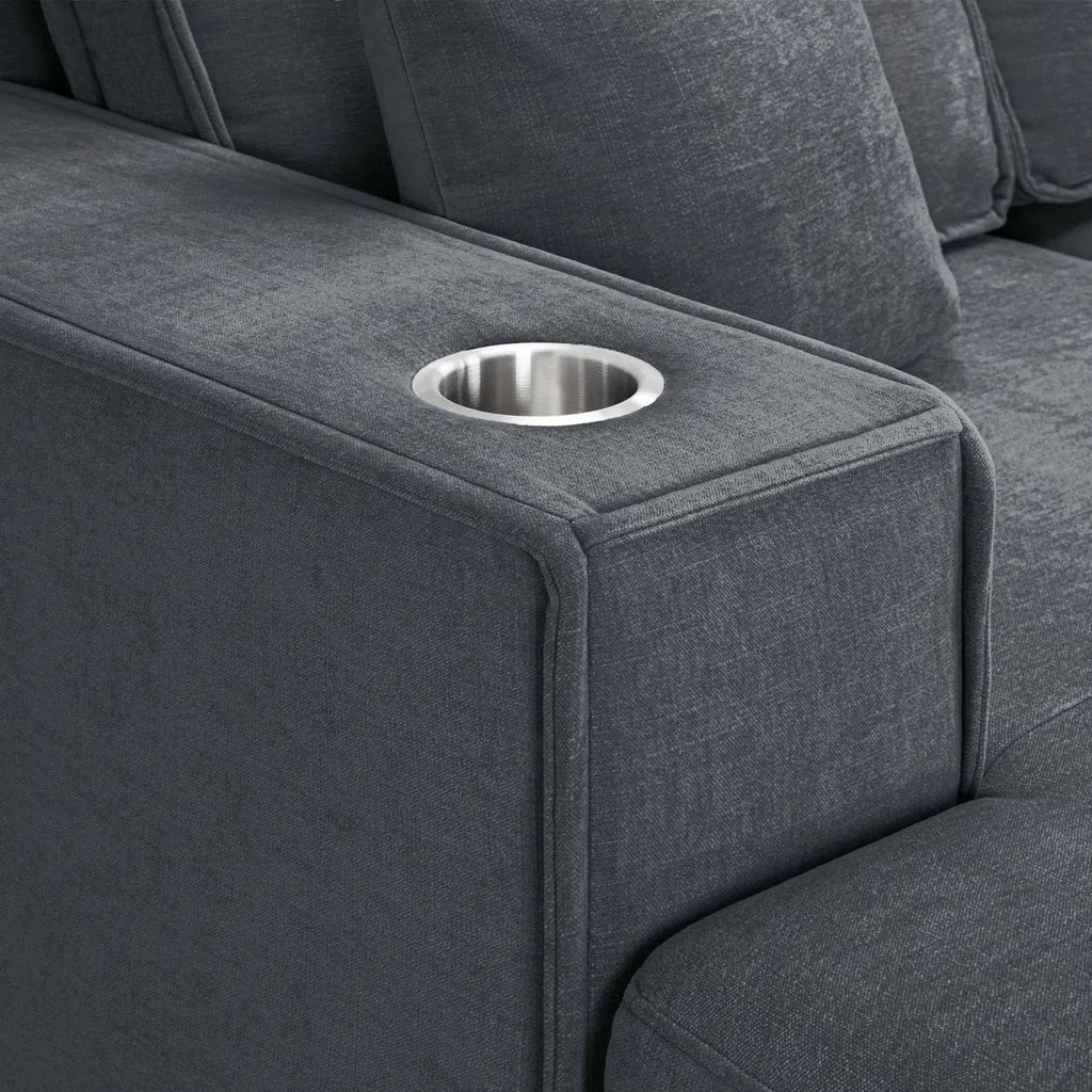 Milian Grey U-Shape Corner Sofa Bed with Storage | Large Family Sofabed