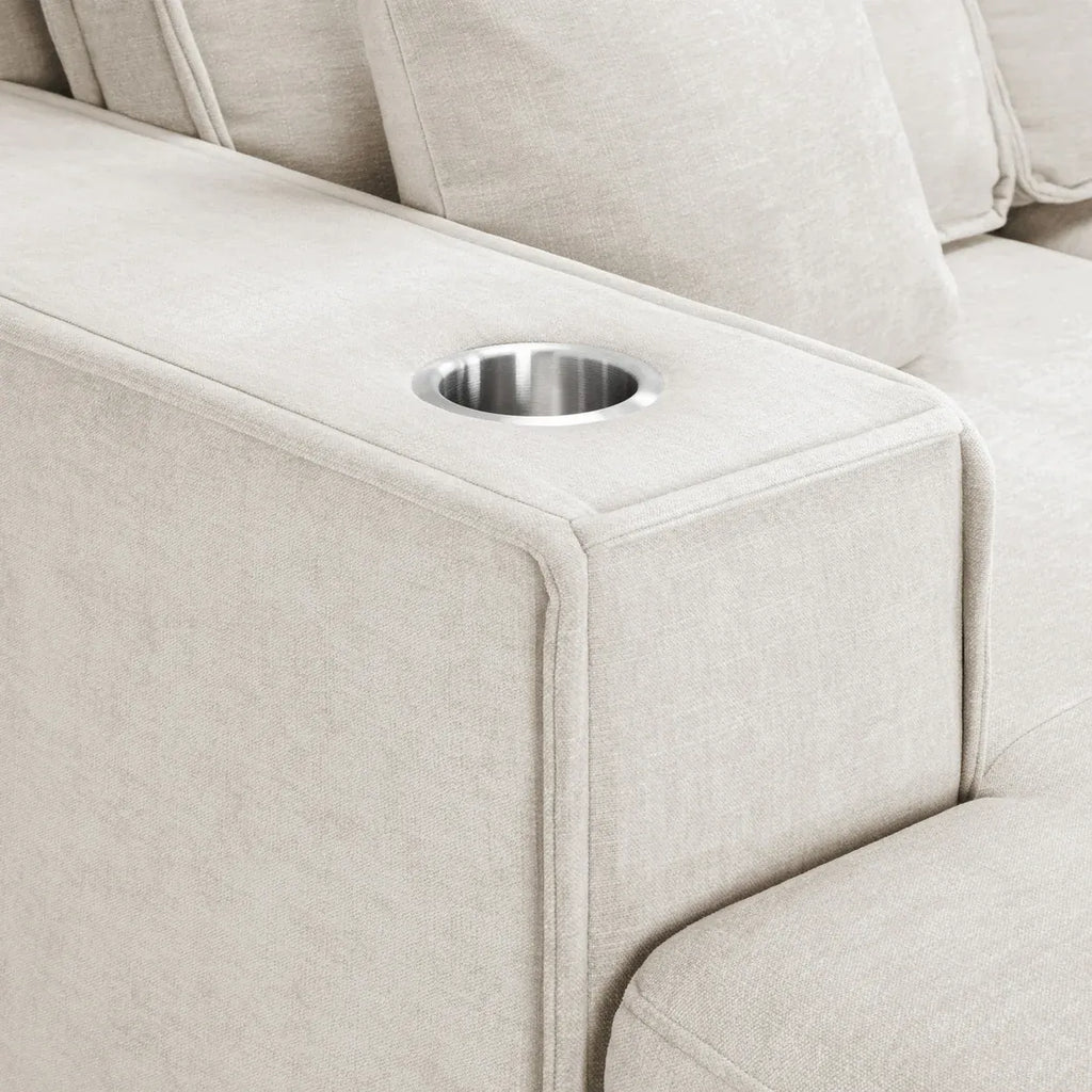 Milian Grey U-Shape Corner Sofa Bed with Storage | Large Family Sofabed