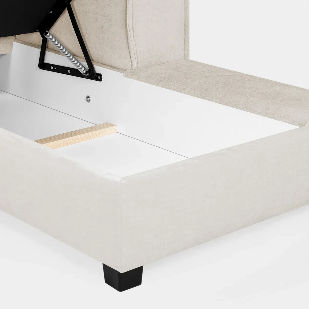 Milian Grey U-Shape Corner Sofa Bed with Storage | Large Family Sofabed