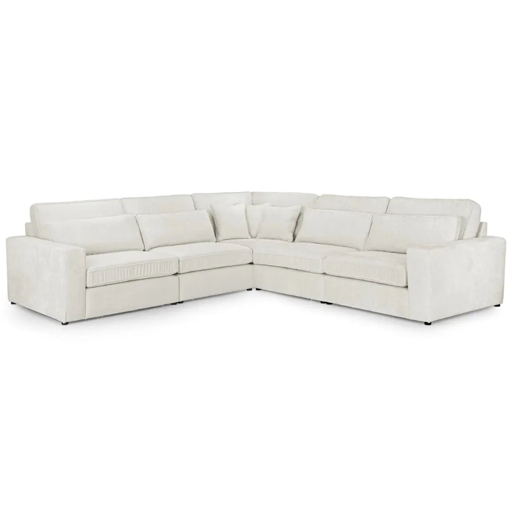 Kiana Modular Sectional Fabric Corner Sofa with Footstool