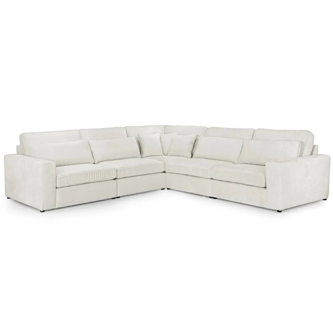 Kiana Modular Sectional Fabric Corner Sofa with Footstool