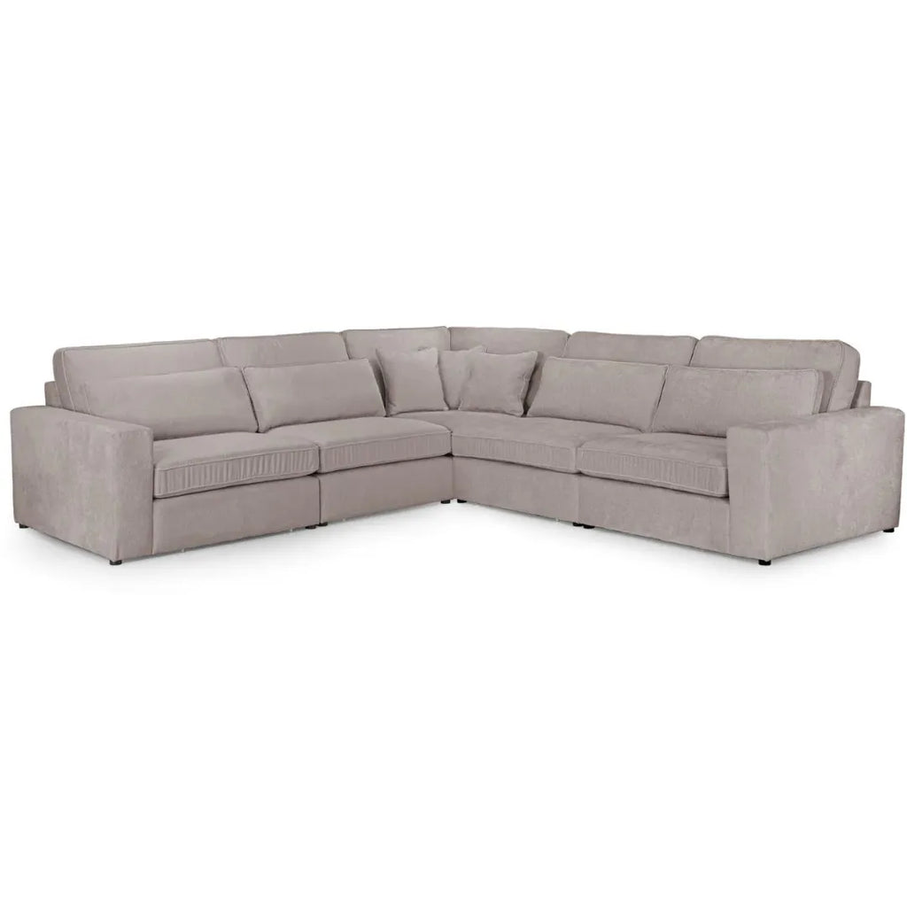 Kiana Modular Sectional Fabric Corner Sofa with Footstool