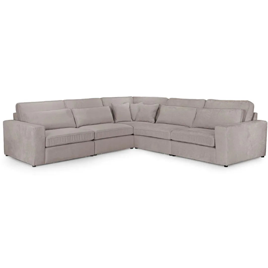 Kiana Modular Sectional Fabric Corner Sofa with Footstool