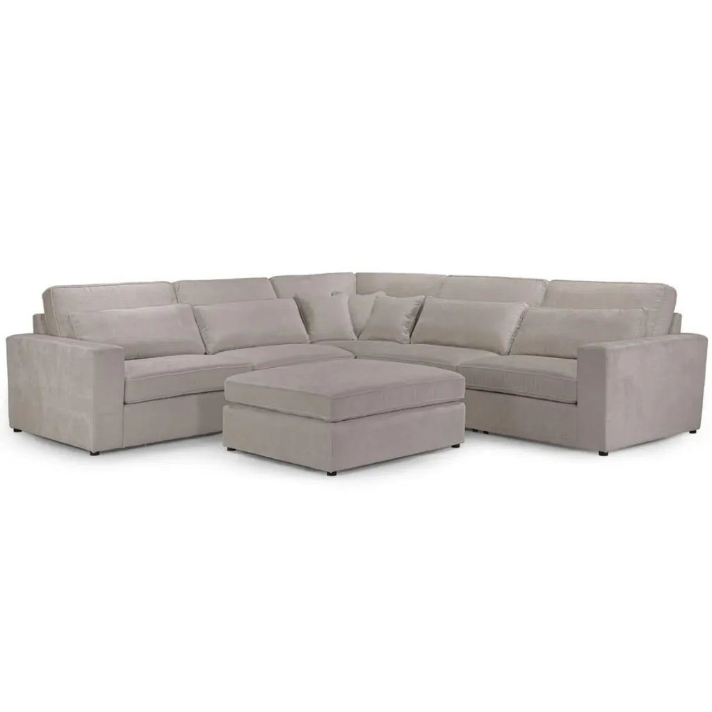 Kiana Modular Sectional Fabric Corner Sofa with Footstool