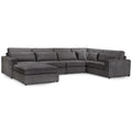 Kiana Modular Sectional Fabric Corner Sofa with Footstool
