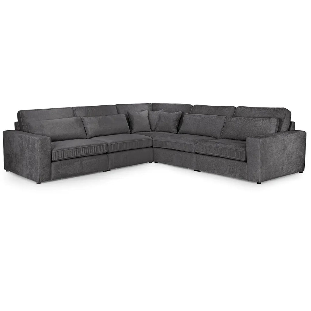 Kiana Modular Sectional Fabric Corner Sofa with Footstool