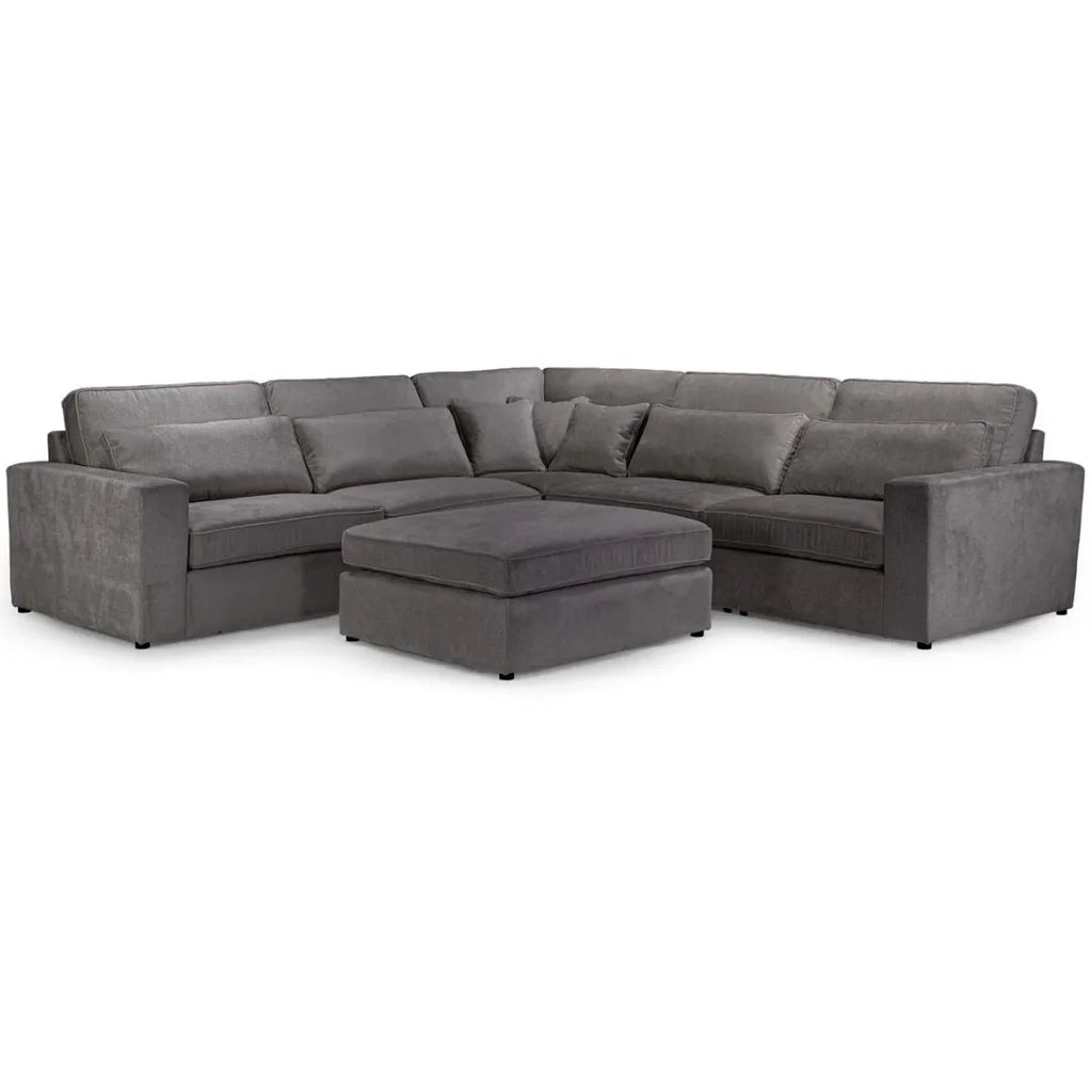 Kiana Modular Sectional Fabric Corner Sofa with Footstool