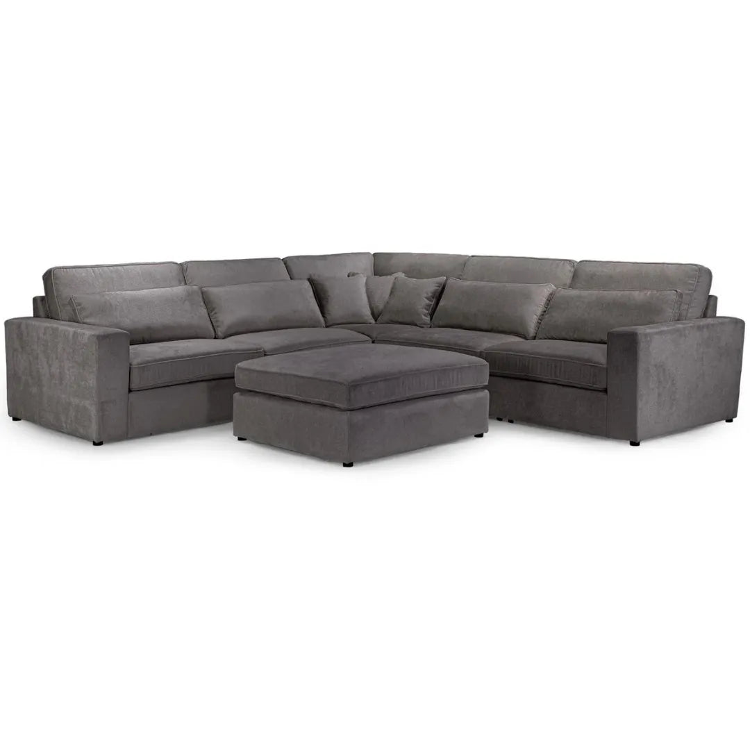 Kiana Modular Sectional Fabric Corner Sofa with Footstool