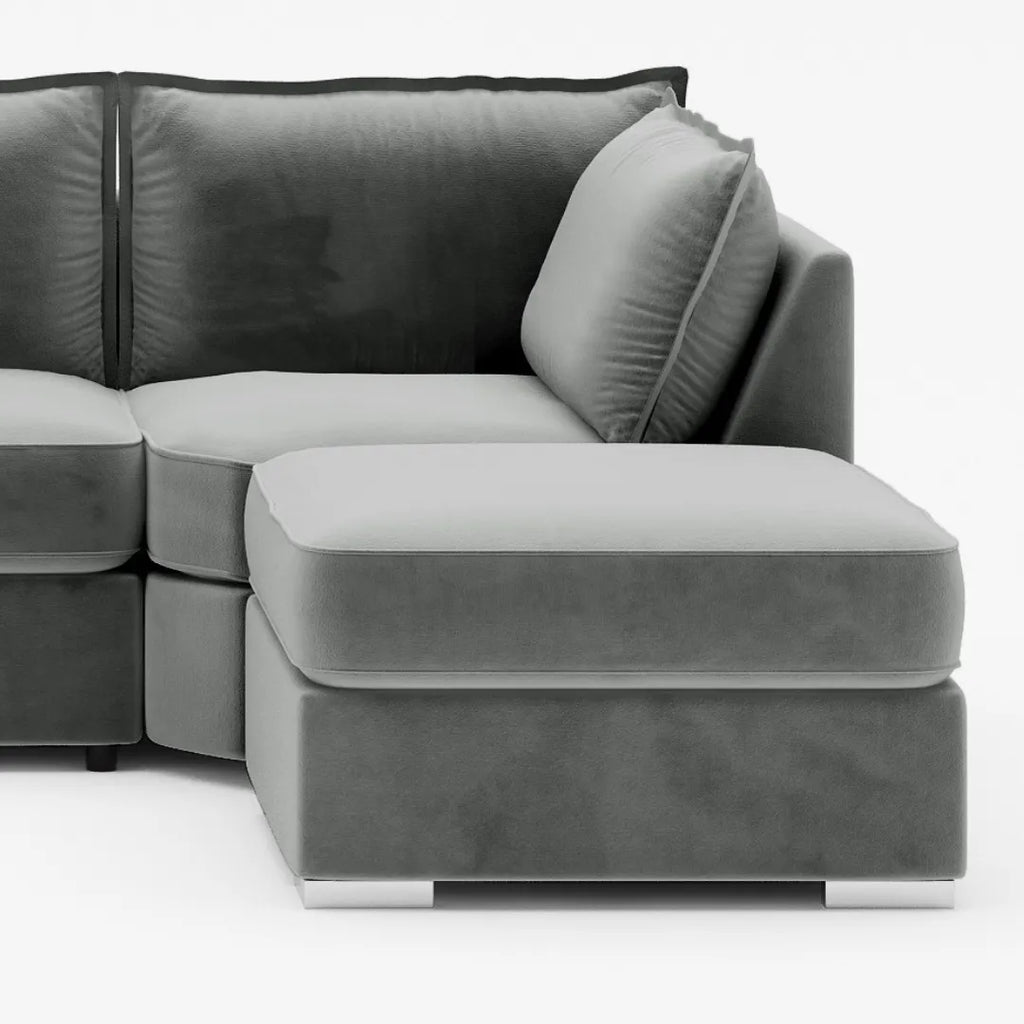 Primrose U Shape Corner Sofa – High Back Grey Fabric Sofa
