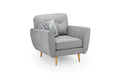 Zinc 1 Seater Arm Chair – Grey Fabric Accent Chair