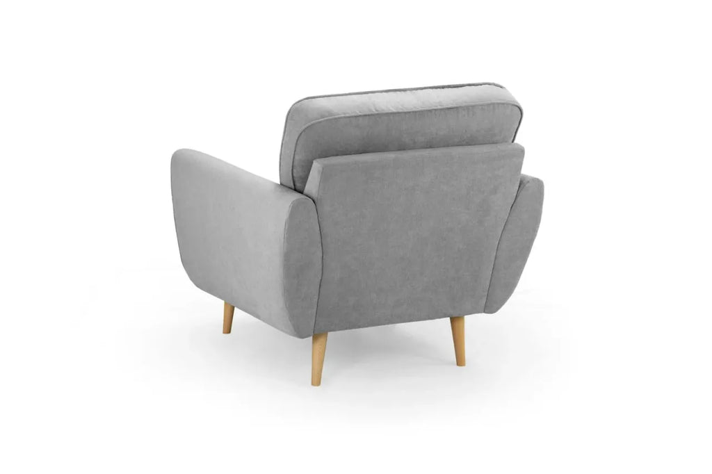 Zinc 1 Seater Arm Chair – Grey Fabric Accent Chair