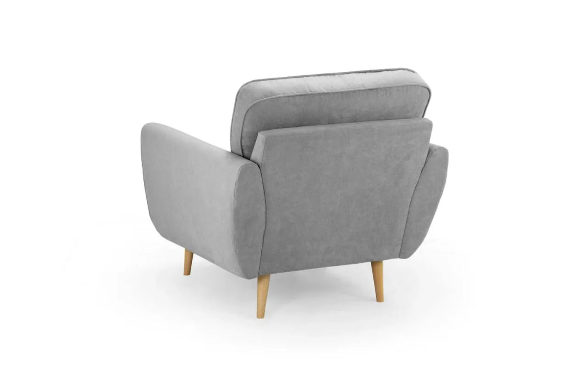 Zinc 1 Seater Arm Chair – Grey Fabric Accent Chair