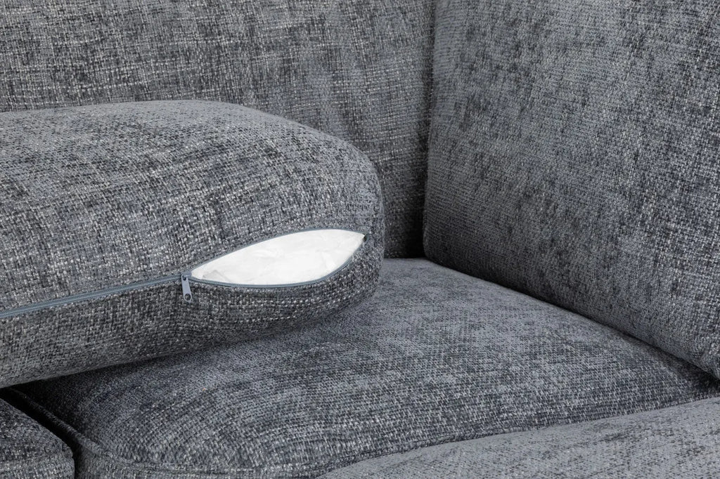 Esma Full Back Grey U-Shape Corner Sofa – Large Family Fabric Sofa