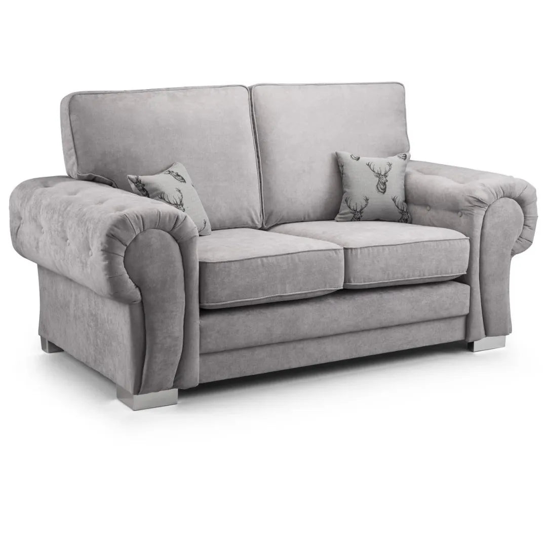 Verona Fabric Sofa FullBack 2 Seater Grey Or Black