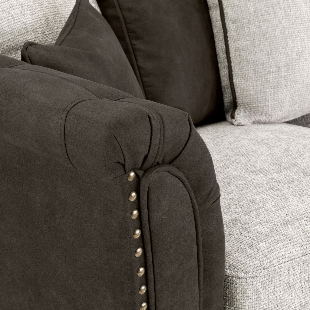 Bella Grey/Black 2 Seater Sofa