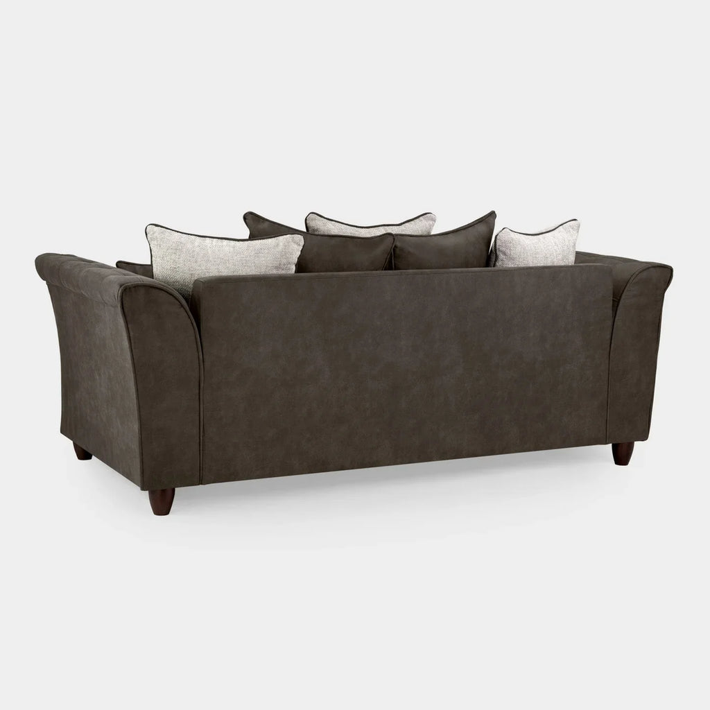 Bella Grey/Black 3 Seater Sofa
