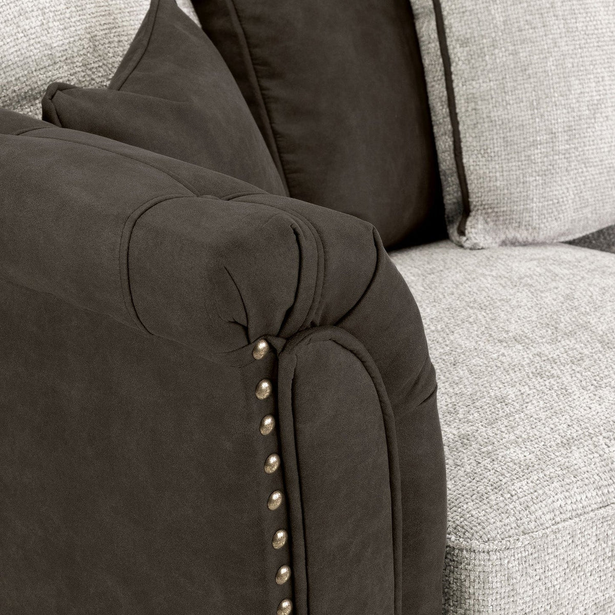 Bella Grey/Black 3 Seater Sofa