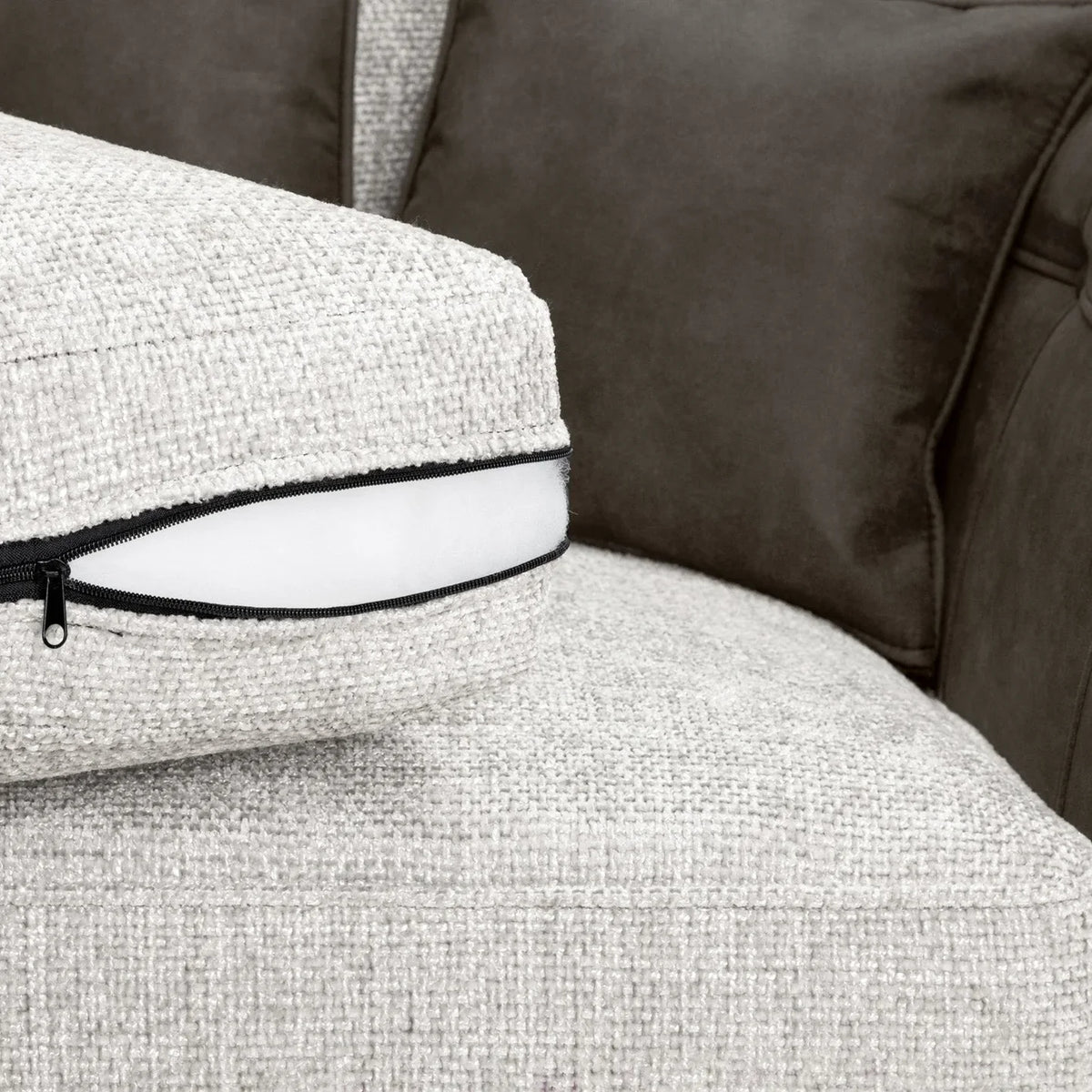 Bella Grey/Black 1 Seater Sofa