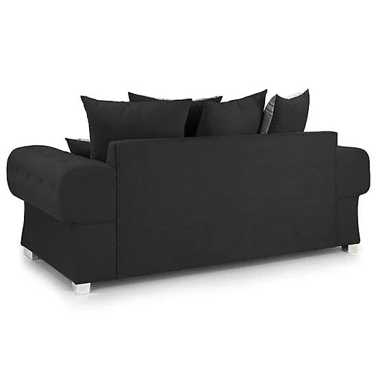 Verona Fabric Sofa Scatterback 3 Seater Grey Or Black