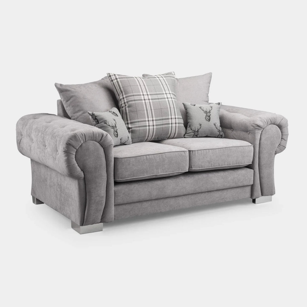 Verona Fabric Sofa Scatterback 2 Seater Grey Or Black