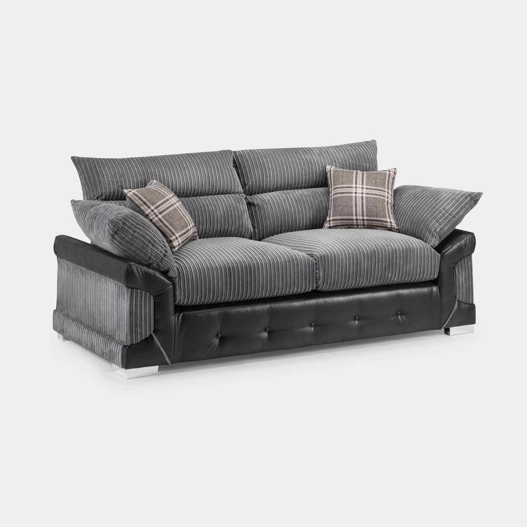 Logan Grey/Black 3 Seater Sofa