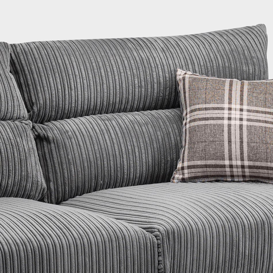 Logan Grey/Black 3 Seater Sofa