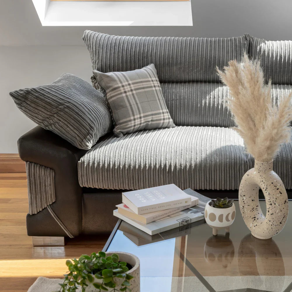 Logan Grey/Black 2 Seater Sofa