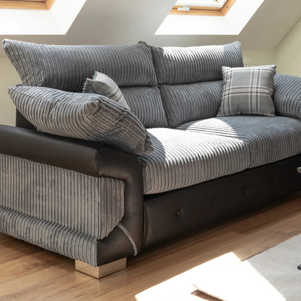 Logan Grey/Black 2 Seater Sofa