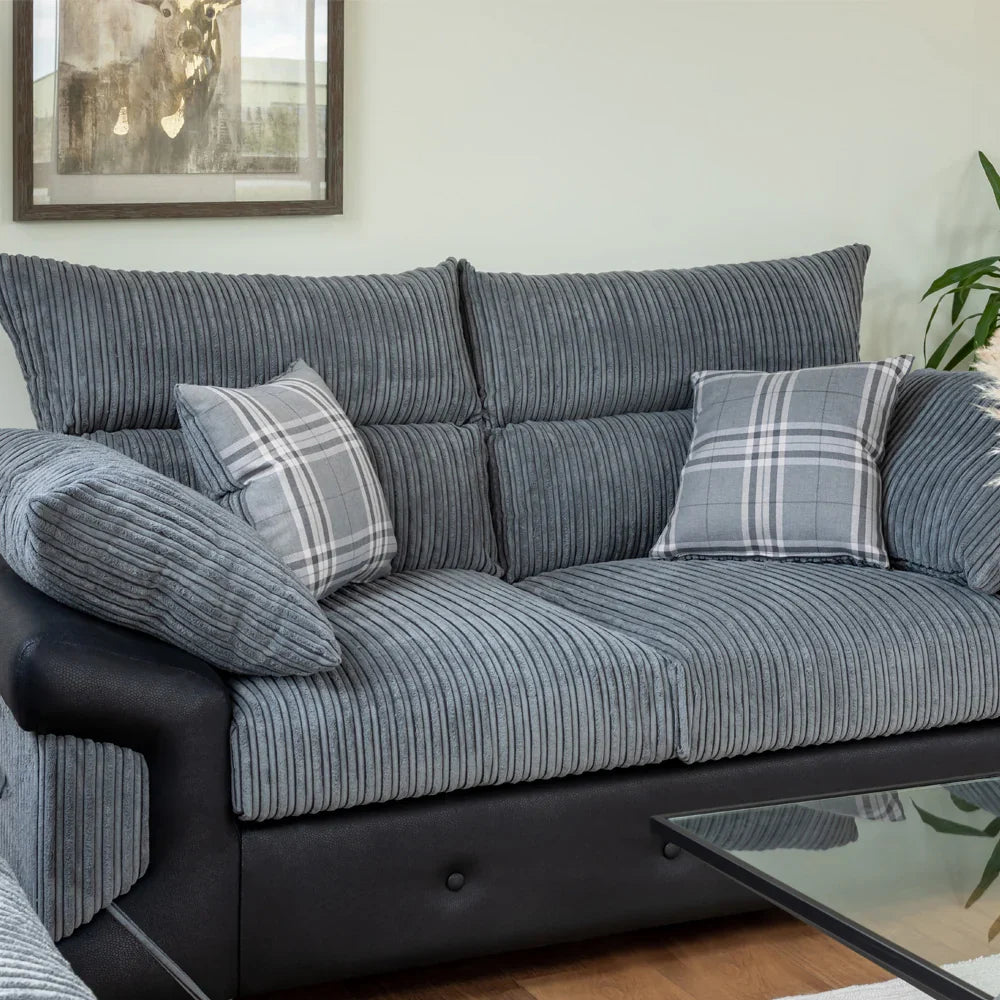 Logan Grey/Black 2 Seater Sofa