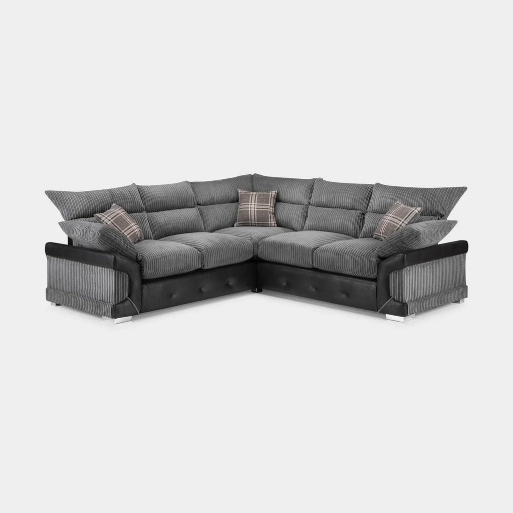 Logan Grey/Black Large Corner Sofa