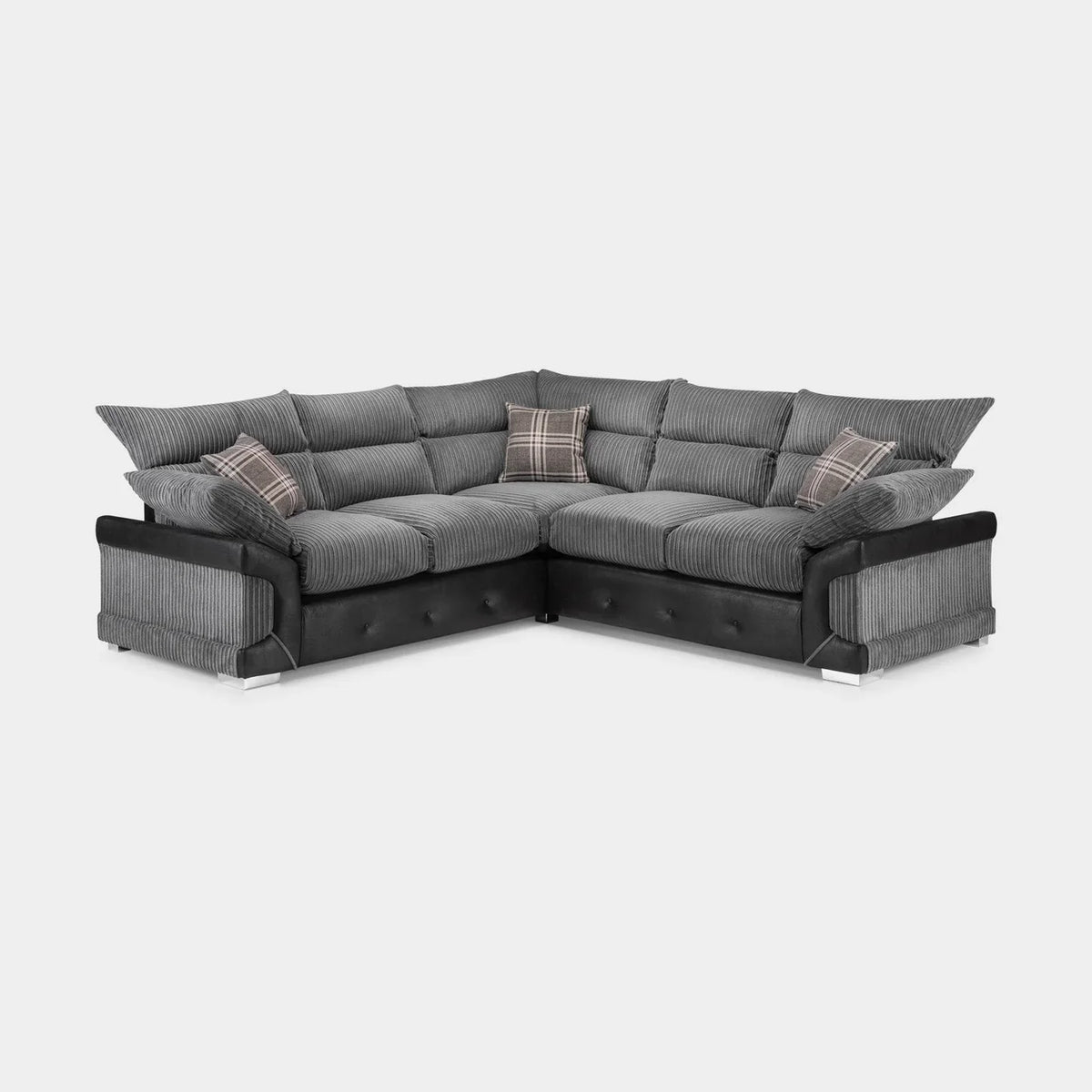 Logan Grey/Black Large Corner Sofa