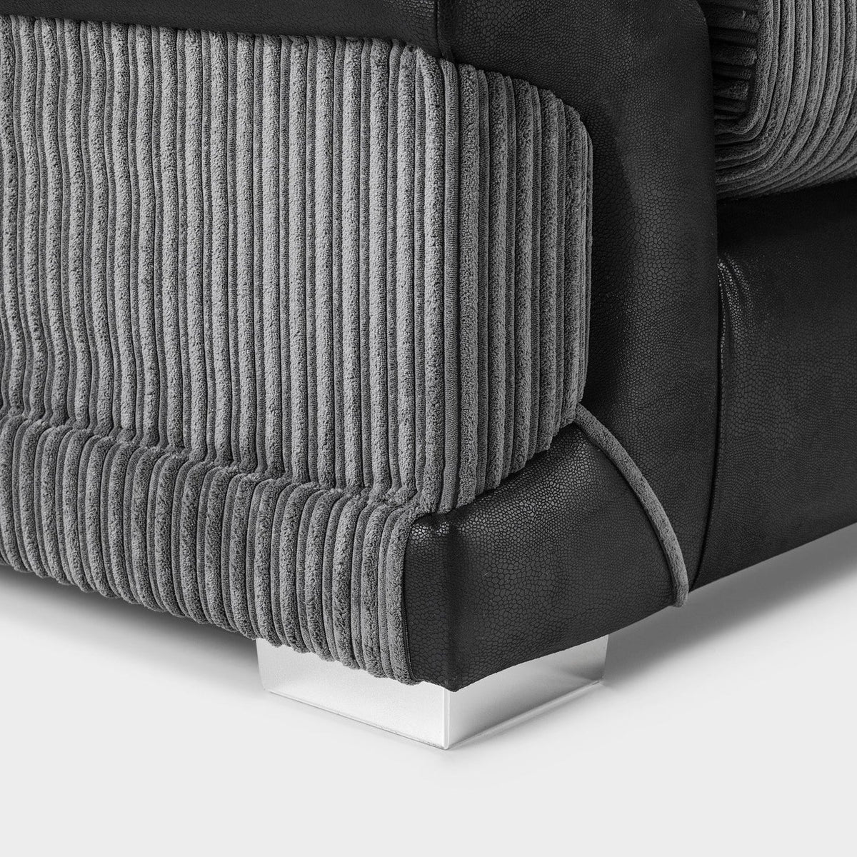 Logan Grey/Black Large Corner Sofa