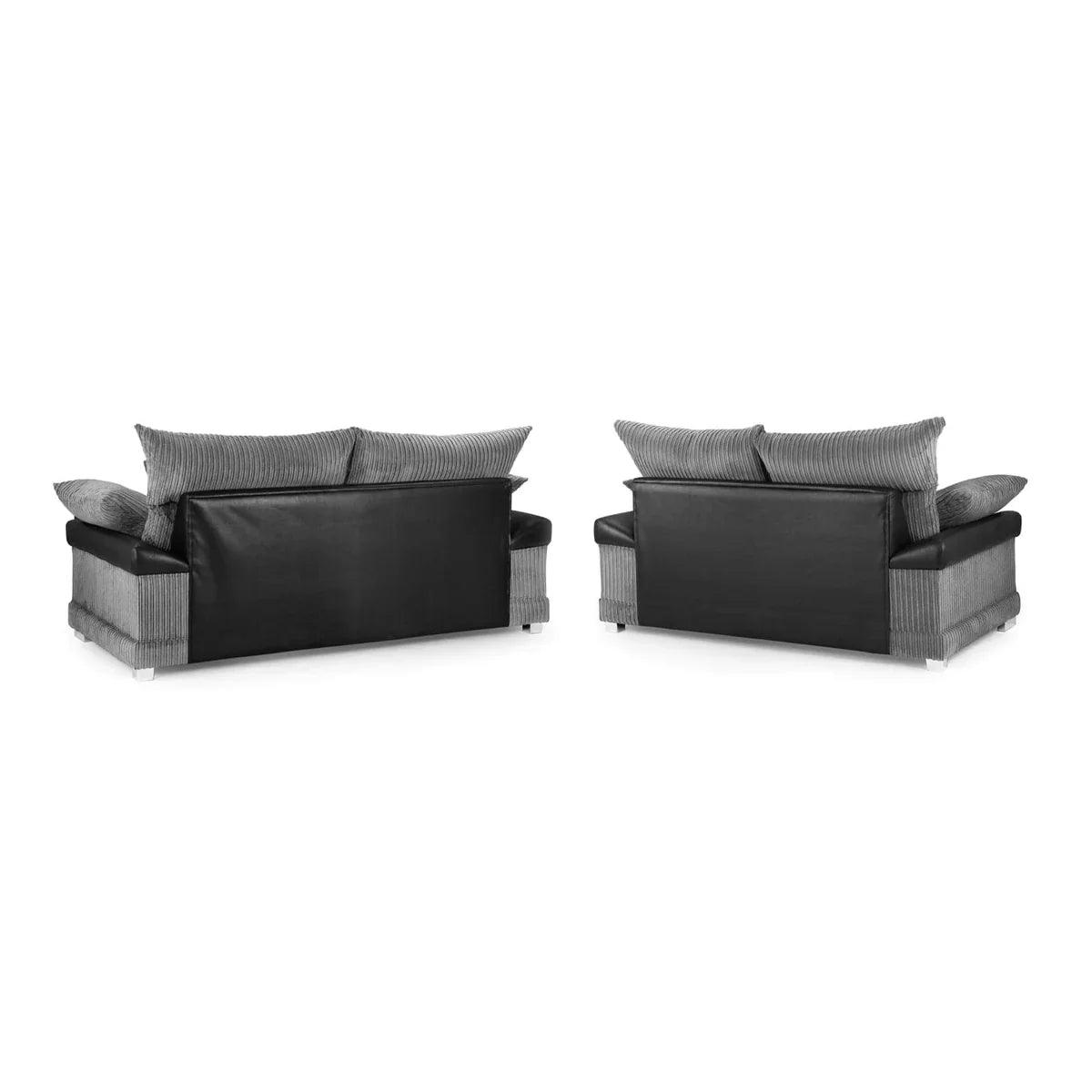 Logan Grey & Black 3 + 2 Sofa Set – Luxury Fabric Sofa Suite with Plush Comfort