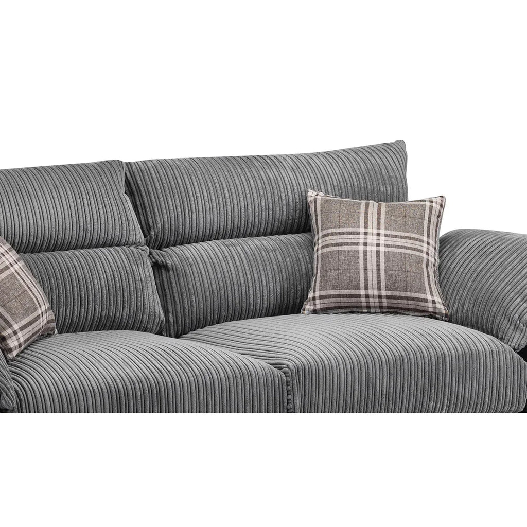 Logan Grey & Black 3 + 2 Sofa Set – Luxury Fabric Sofa Suite with Plush Comfort