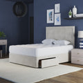 Hannah Bed Divan Base And Headboard | BROWN