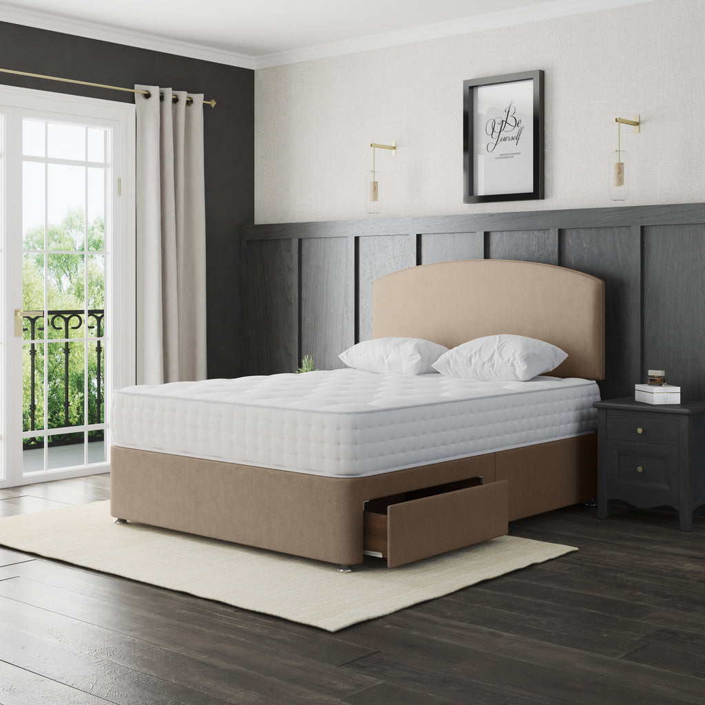 Chelsea Bed Divan Base And Headboard | BROWN
