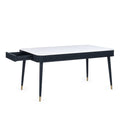 Louis Black Fluted Stone Top Dining Table with Drawers