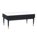Louis Black Fluted Stone Top Coffee Table with Drawers