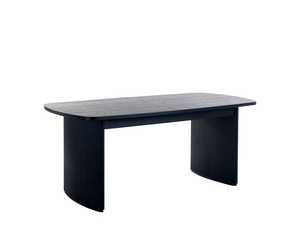 Louis Black Fluted Extending Dining Table