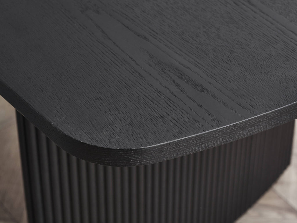 Louis Black Fluted Extending Dining Table