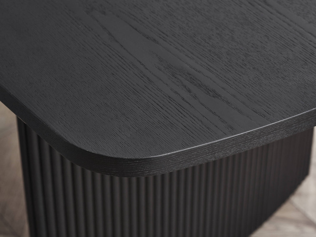 Louis Black Fluted Extending Dining Table