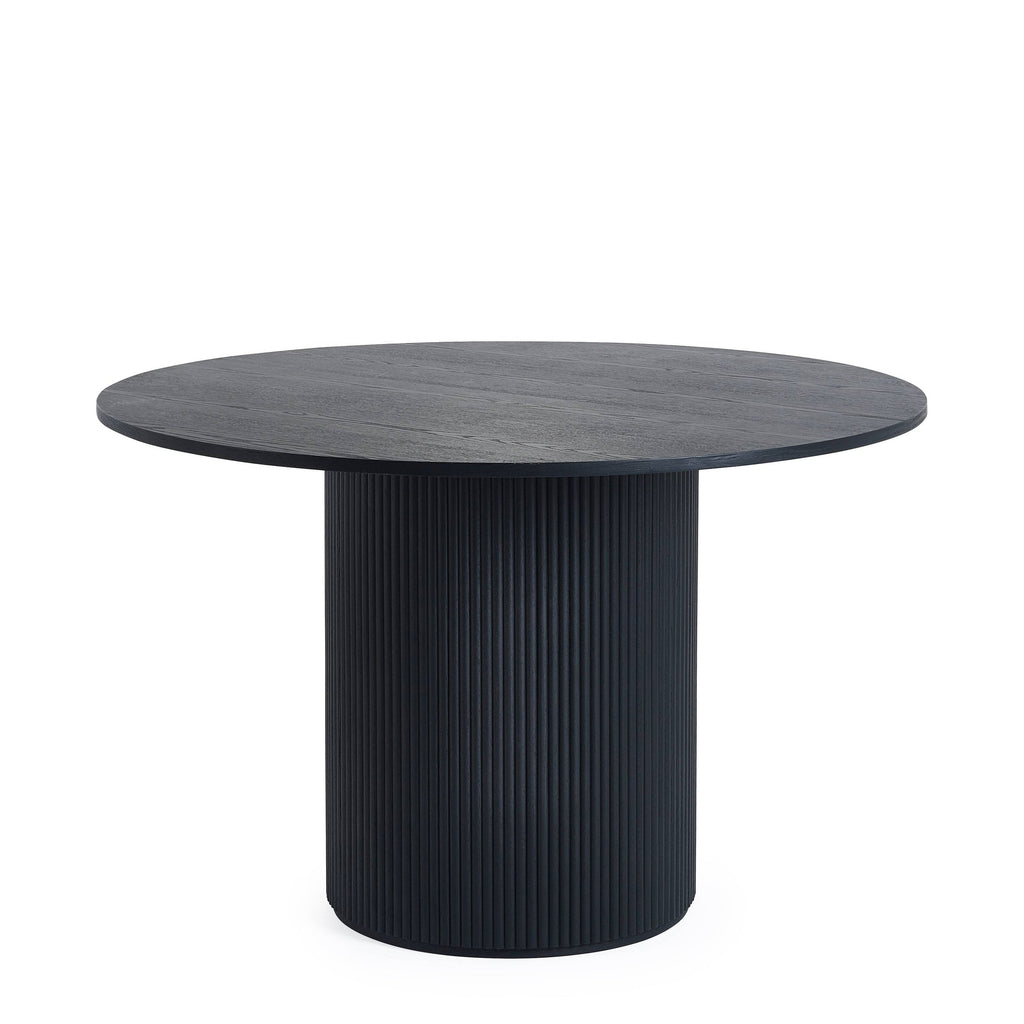 Louis Black Fluted Round Dining Table
