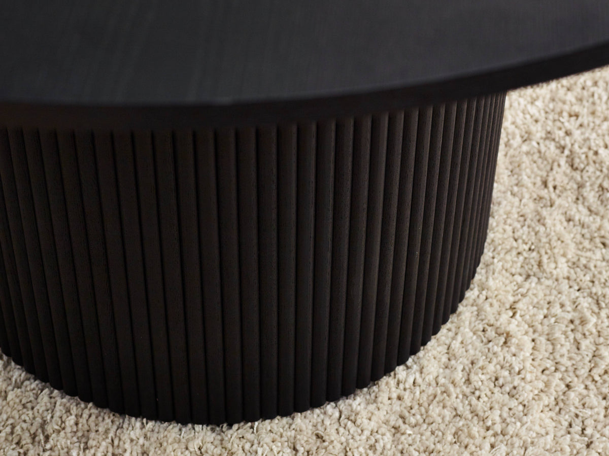Louis Black Fluted Round Dining Table