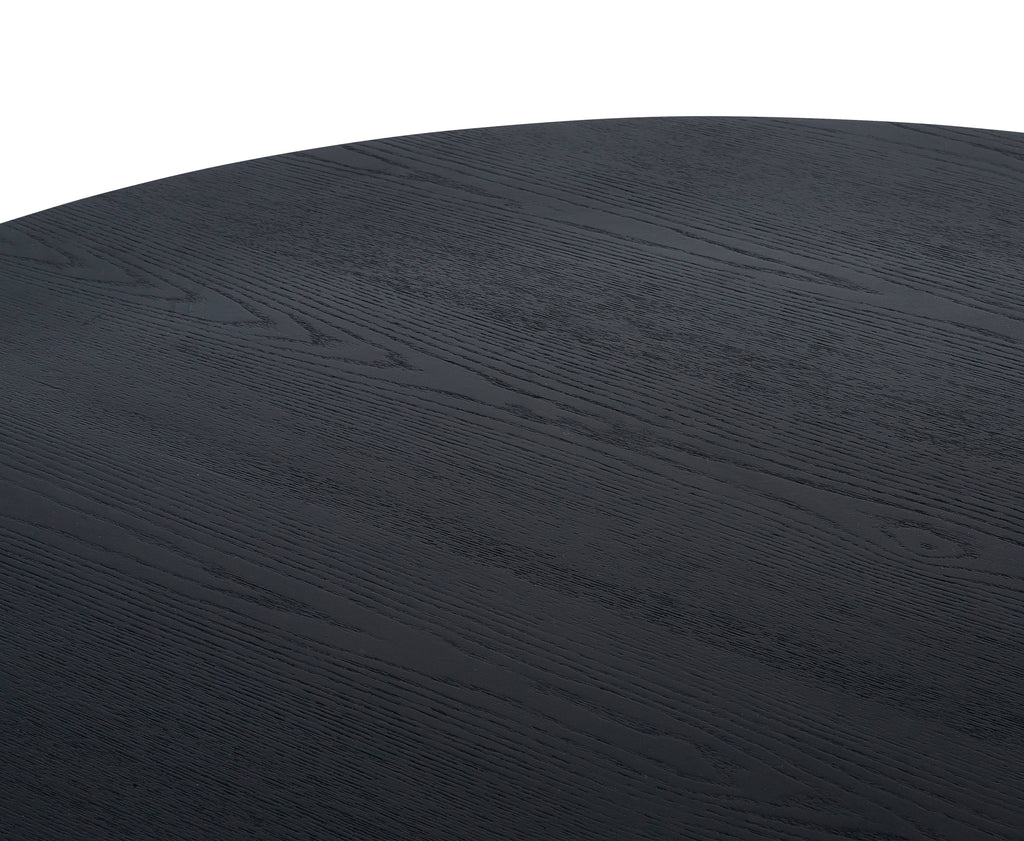 Louis Black Fluted Round Dining Table
