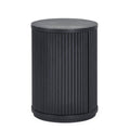 Louis Black Fluted Side Table With Door