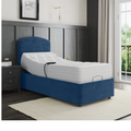 Zurich Electric Adjustable Bed Set – Pocket Sprung Mattress, Fabric Divan Base & Plain Headboard | BLUE