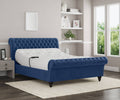 Emma Electric Adjustable Upholstered Sleigh Bed Frame – German Engineered Comfort & Luxury Support | BLUE